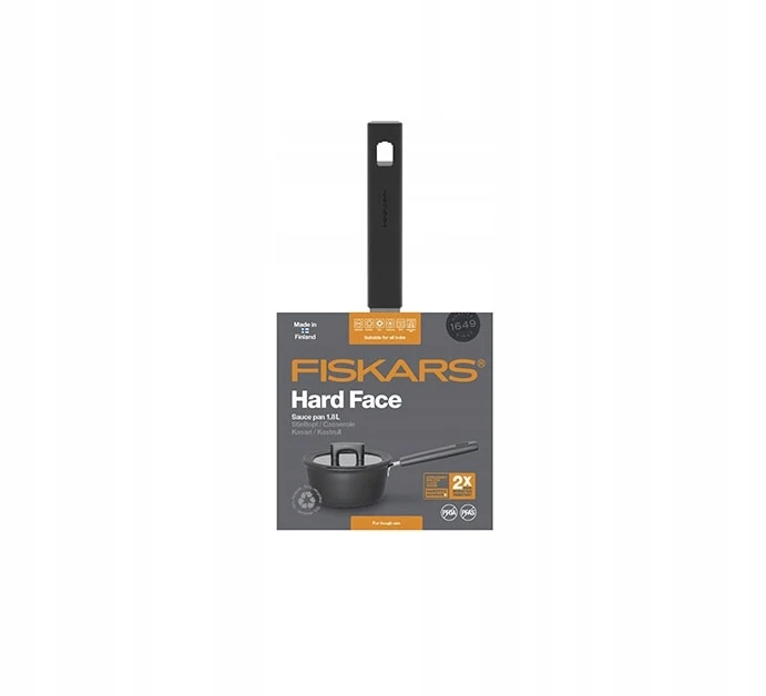 Fiskars Hard Face keptuvė padažams 1,8 L / 18 cm su dangčiu, 1052226
