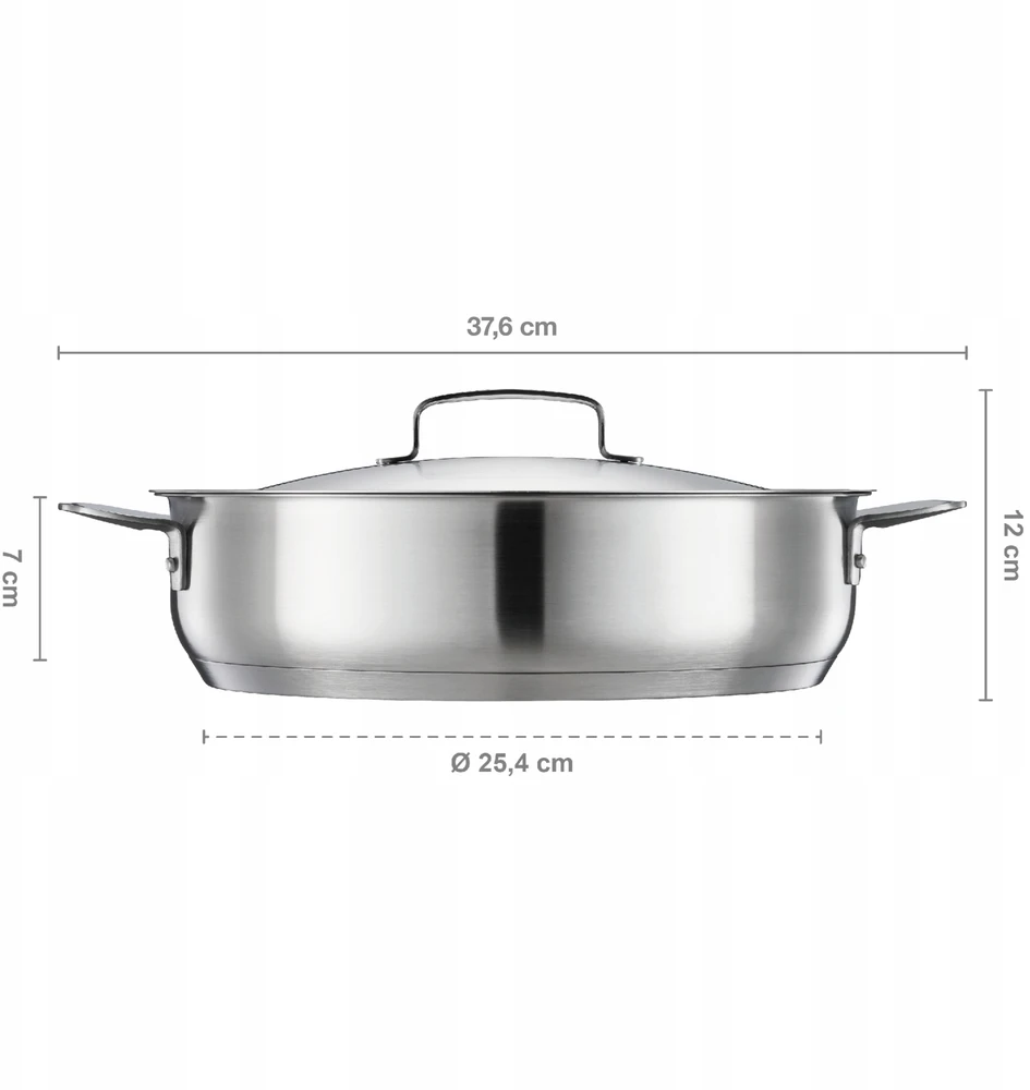 Fiskars All Steel troškinimo indas su dangčiu 28 cm