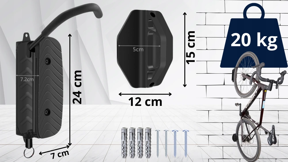 Fit4Med Dviračių pakaba sieninis dviračių laikiklis reguliuojamas iki 20 kg