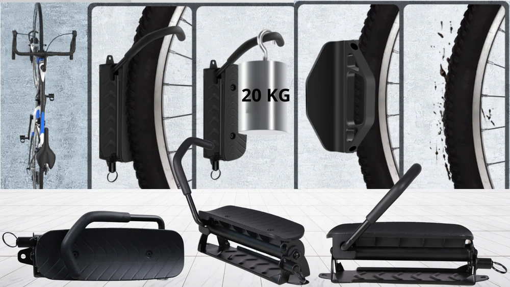 Fit4Med Dviračių pakaba sieninis dviračių laikiklis reguliuojamas iki 20 kg