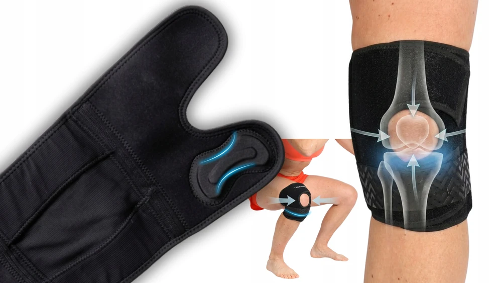 Fit4Med Elastinga kelio ortezė su šoninėmis stabilizacijomis ir petelės žiedu, dydis Xl