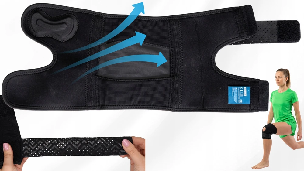 Fit4Med Elastinga kelio ortezė su šoninėmis stabilizacijomis ir petelės žiedu, dydis Xl
