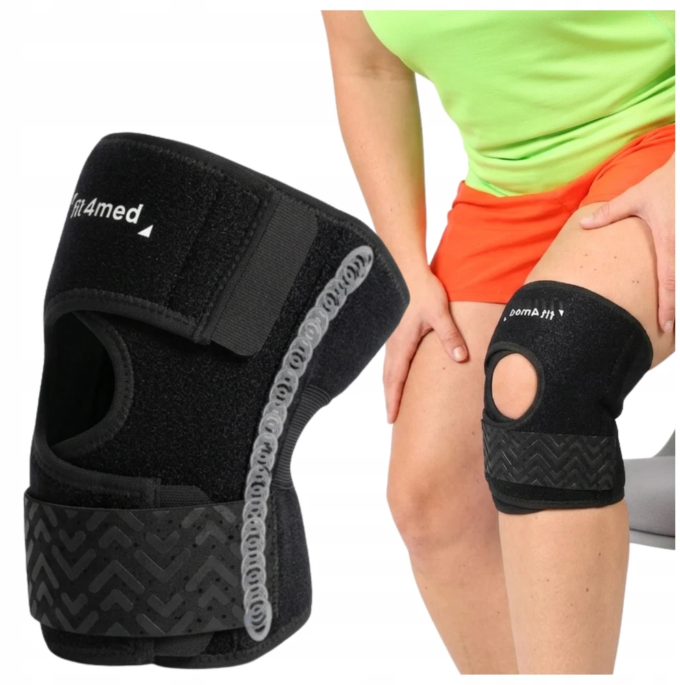 Fit4Med Elastinga kelio ortezė su šoninėmis stabilizacijomis ir petelės žiedu, dydis Xl