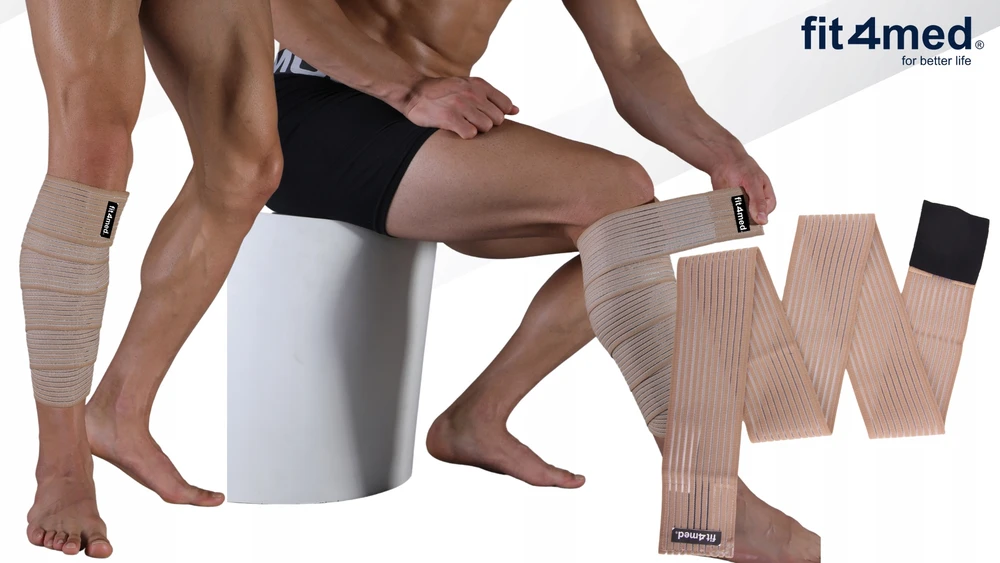 Fit4Med Elastinga kompresinė blauzdos įtvaras su reguliuojamu užsegimu