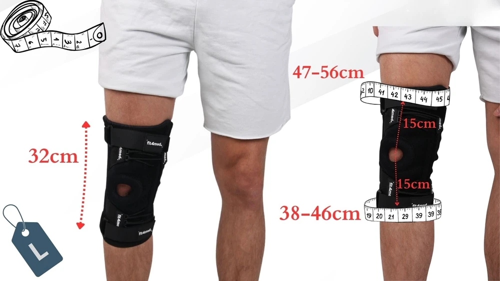 Fit4Med Orteza kolano stabilizator, dydis L, su šoninėmis atramomis