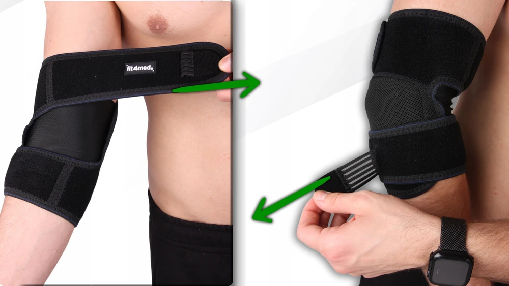 Fit4Med Reguliuojama teniso alkūnės įtvaras su petnešėlėmis