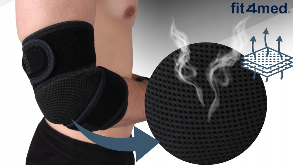 Fit4Med Reguliuojama teniso alkūnės įtvaras su petnešėlėmis