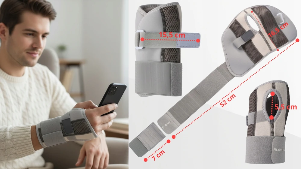 Fit4Med RIEŠO STABILIZATORIUS RANKOS ORTEZAS TEIKIA GERĄ PARAMĄ IR STABILIZAVIMĄ KAIRĖJE RANKOS PUSĖJE