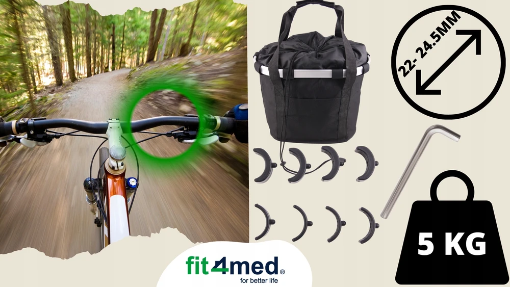 Fit4Med Sulankstomas krepšys dviračio vairui