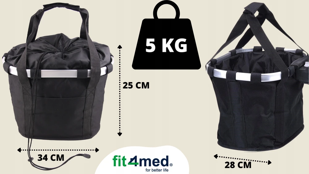 Fit4Med Sulankstomas krepšys dviračio vairui