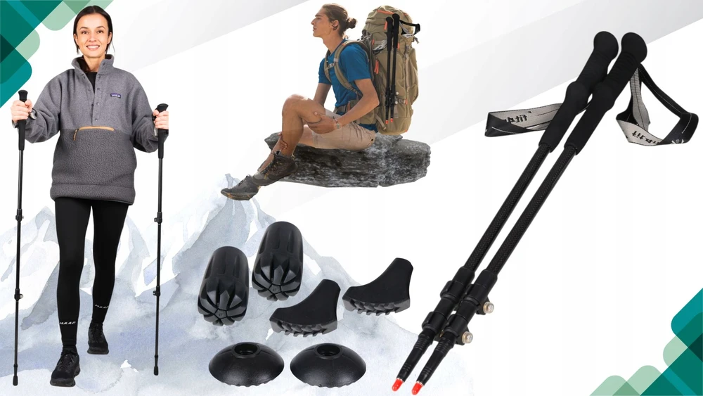 Fit4Med Vaikščiojimo lazdos, sulankstomos, šiaurietiškojo ėjimo, lengvos, trekingo