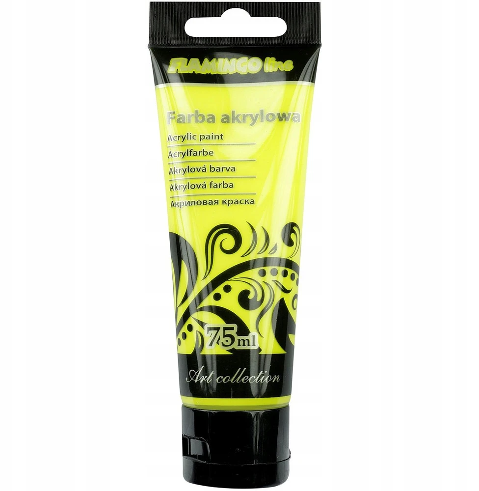 Flamingo Fluo Geltona Akriliniai Dažai 75ml