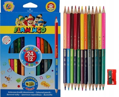 Flamingo Line Titanum Kredki Dwustronne 24kol 12szt (TITA0479)