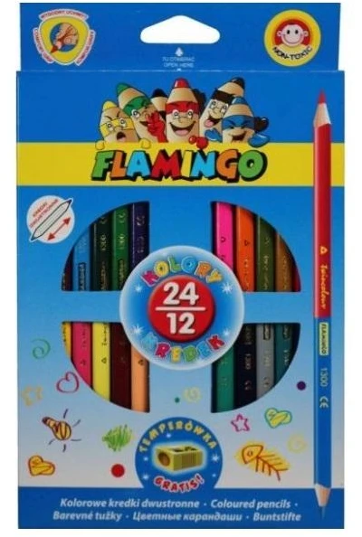 Flamingo Line Titanum Kredki Dwustronne 24kol 12szt (TITA0479)