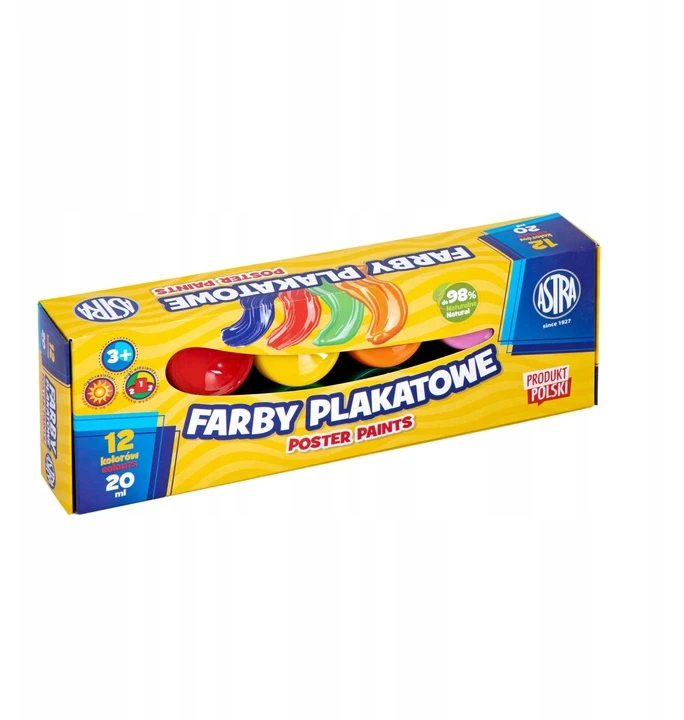 Titanum Flamingo Plakatų dažai 12 pastelinių spalvų, 20 ml