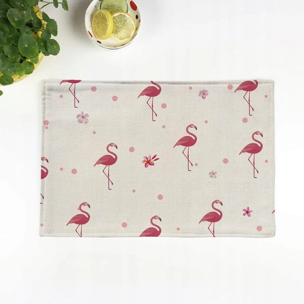 Flamingo pynimo stalo kilimėlis. Virtuvės valgomojo kilimėlis. Šilumos izoliacija