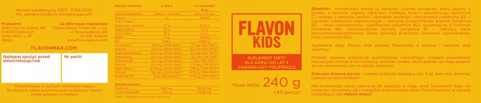 FLAVON KIDS flavonoidai vaikams + vitaminai - imunitetui