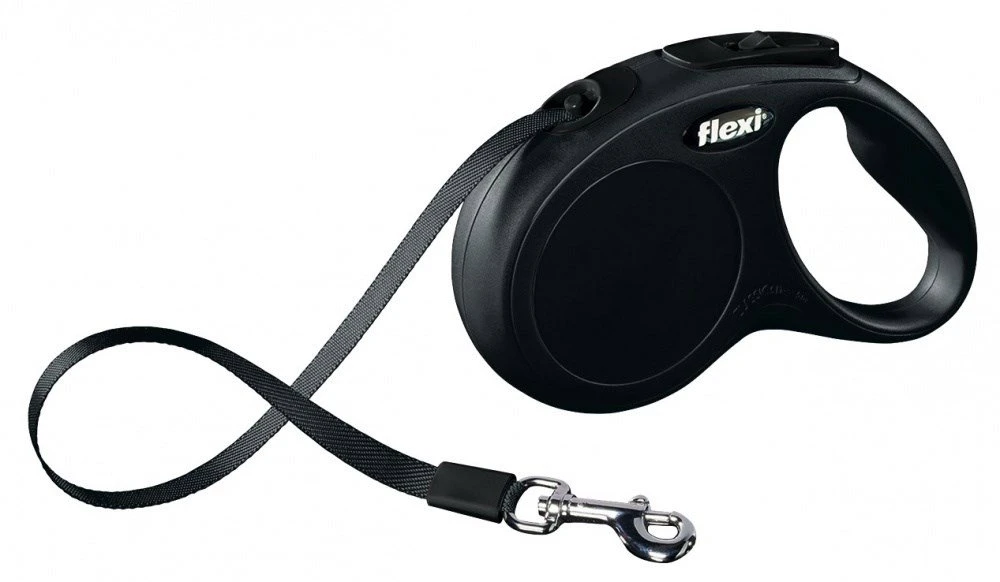 Flexi Black Design S pavadėlis šunims iki 15kg juostinis 5m mėlynos spalvos