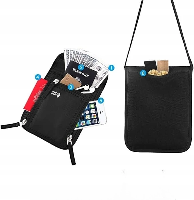 Flintronic RFID kaklo krepšio kelioninė piniginė ir paso dėklas