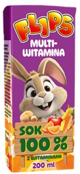 Flips Multivitaminų sultys 100% 27x200ml Sante | sultys kartoninėje dėžutėje su šiaudeliu