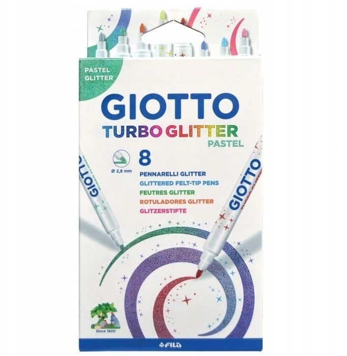 Flomasteriai 8sp GIOTTO TURBO GLIT PASTEL 426300 FILA, R07-132