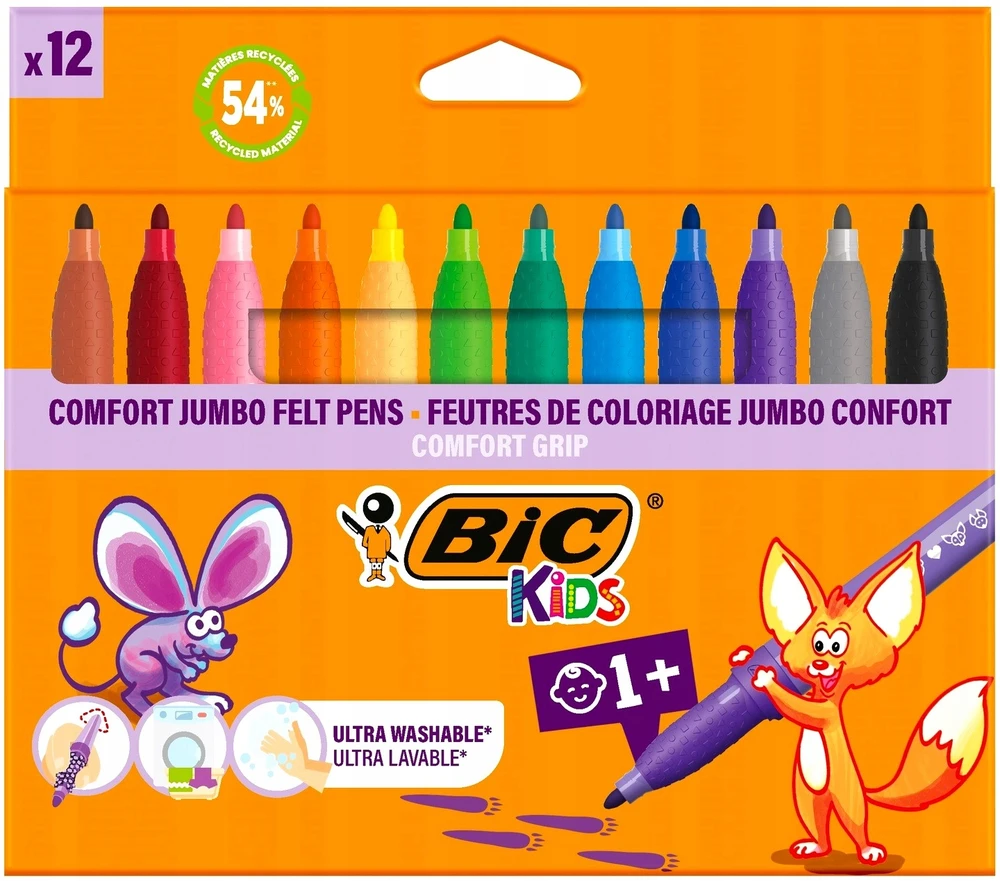 „Flomasteriai - BIC - 517250 - Daugiaspalviai - Jumbo - 12 vienetų rinkinys“