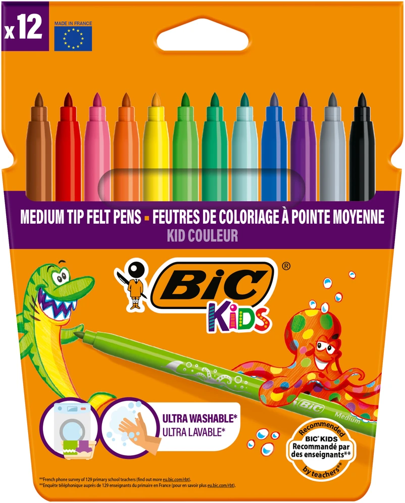 Flomasteriai Bic Kids Couleur, vienpusiai, 12 vnt.
