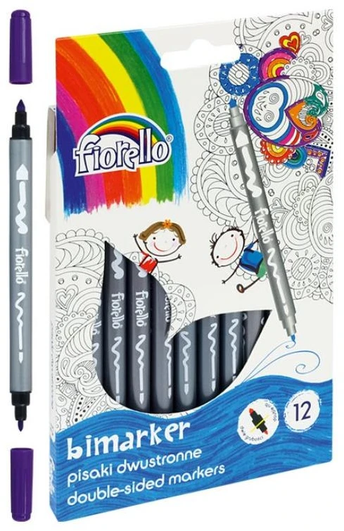 Flomasteriai BIMARKER, Fiorello, dvipusiai, 12 sp.