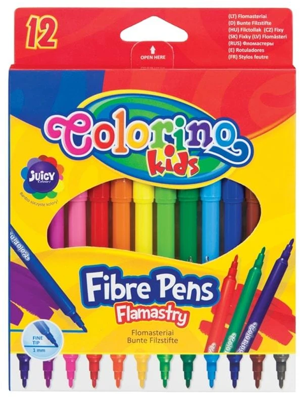 Flomasteriai Colorino Kids, 10 spalvų + 2 fluoricensinės