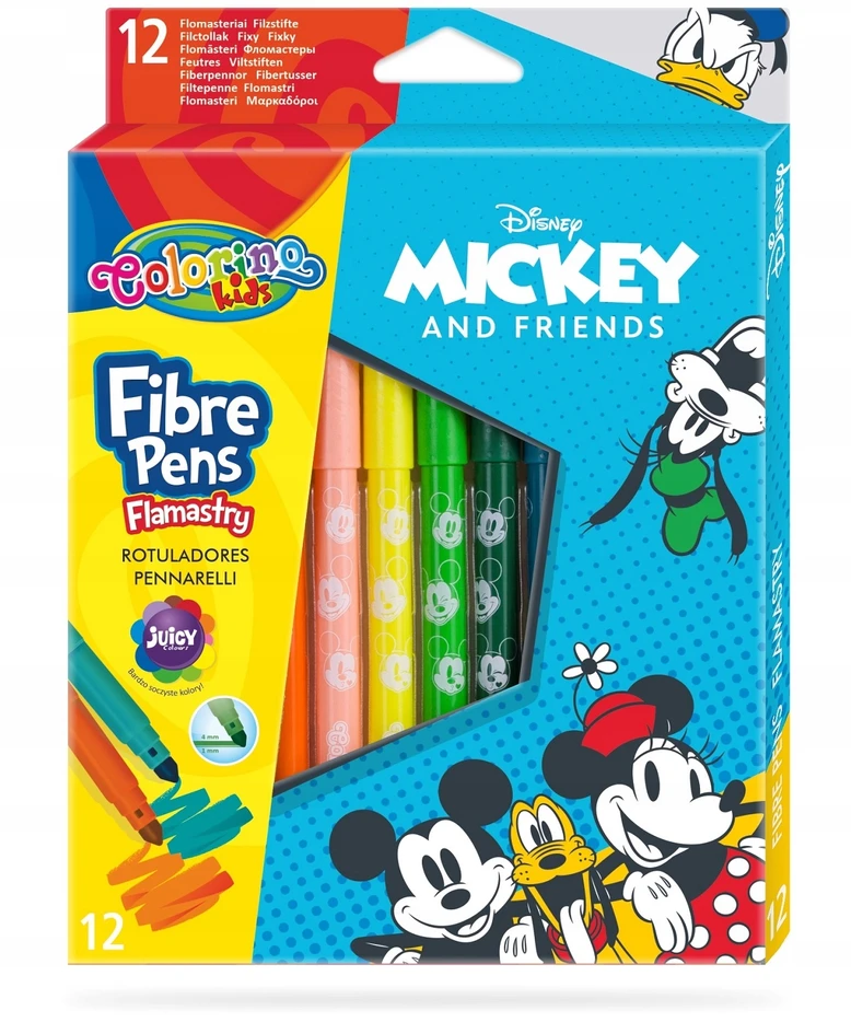 Flomasteriai Colorino Disney Peliukas Mikis, 12 spalvų