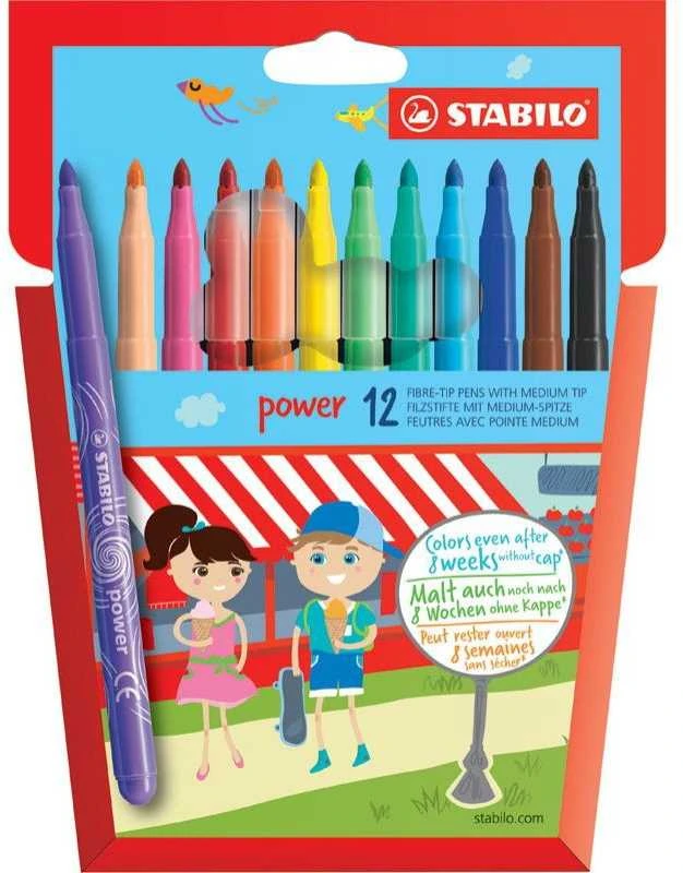 Stabilo Flomasteriai POWER, 12 sp.