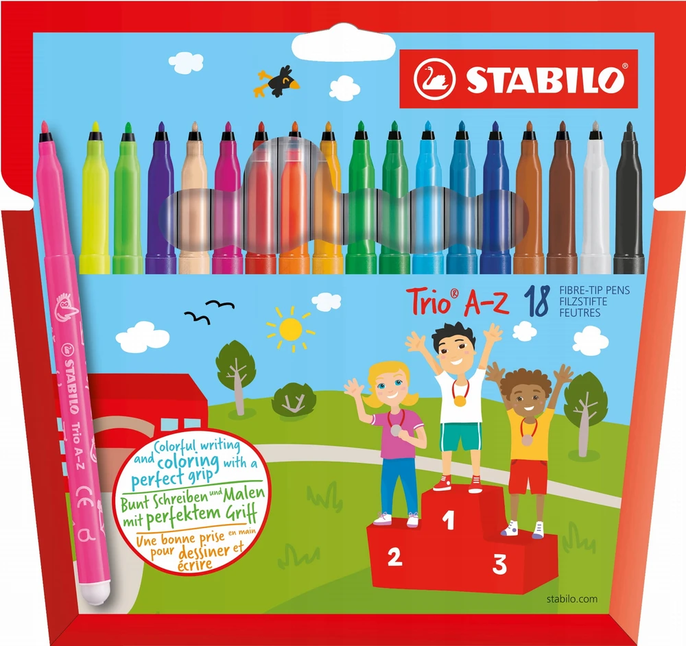 Flomasteriai Stabilo, 18 spalvų