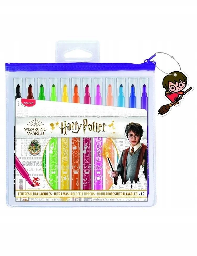 Flomasteris Maped Long Life Harry Potter 12vnt. maišelis su užtrauktuku