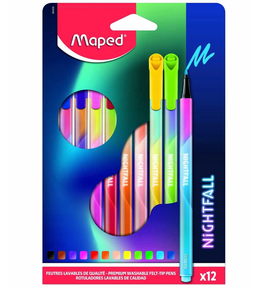 Flomasteris Maped Nightfall 12vnt.