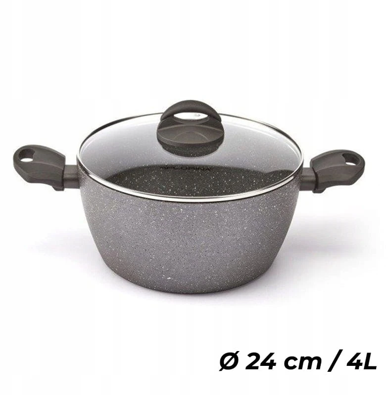 FLORINA Aliuminis puodas Lava Stone 24 cm 4L