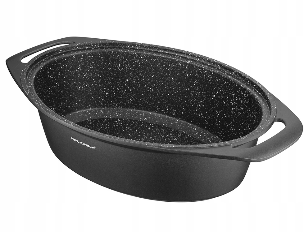 Florina Chef aliuminio keptuvė 39,5x28,5 cm 7,3L ovali su dangčiu