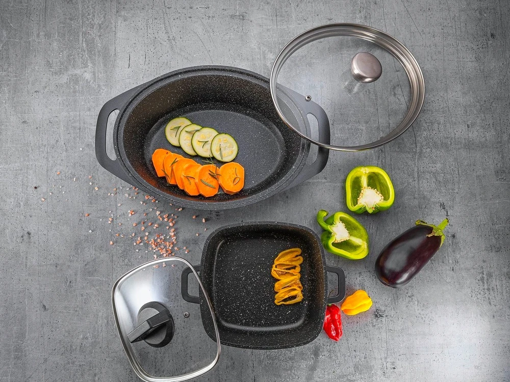 Florina Chef kvadratinis aliuminio puodas 28 cm 5,8L orkaitei