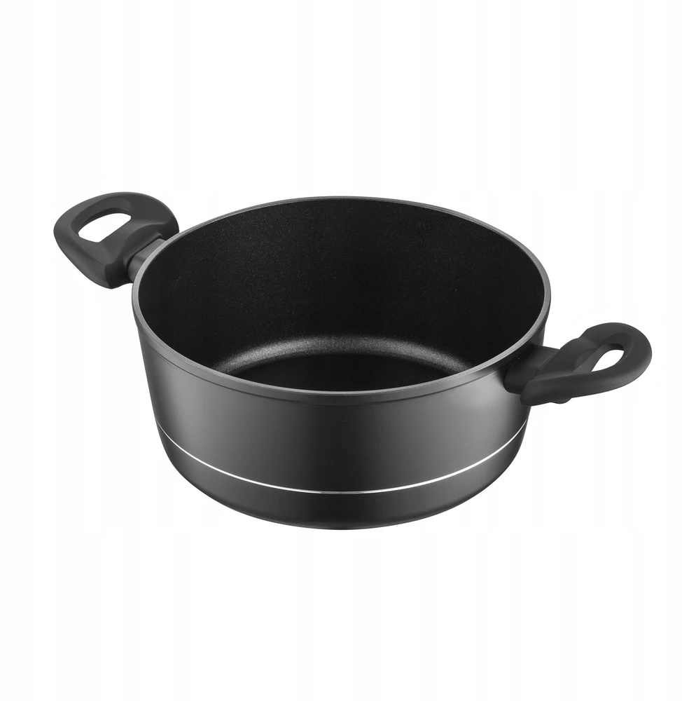 Florina Delux Gessler aliuminio puodas 22cm 3L juoda indukcinė indaplovė