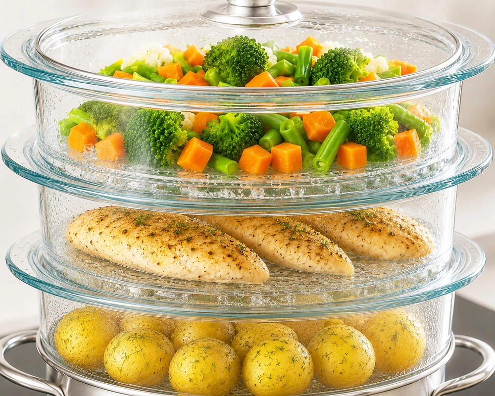 Florina Garinimo puodas Indukcinis garintuvas 2 stikliniai sieteliai AmVegan įdėklai