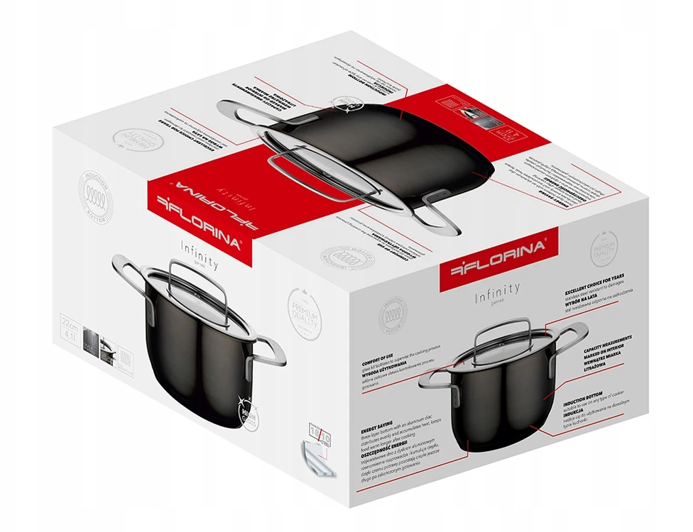 Florina Infinity 22 cm 4,1 L Nerūdijančio Plieno Puodas