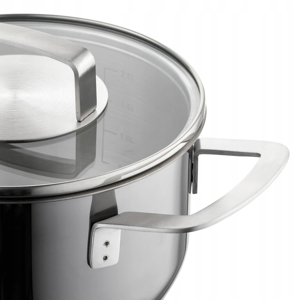 Florina Infinity nerūdijančio plieno puodas 16 cm 1,6L su dangteliu, dujų indukcija