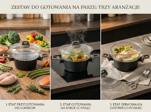 Florina Japandi garų puodas 20 cm 1,9L su sieteliu