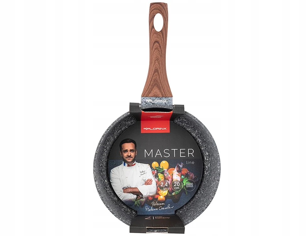 Florina Master aliuminio puodas 20 cm 2,4 l, pilkas granitas, indukcinis