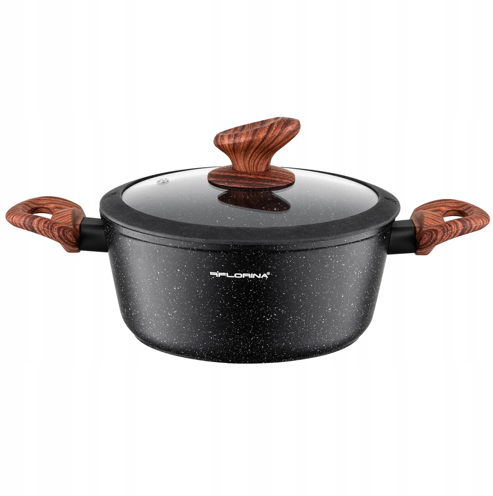 Florina Master Juodas puodas 28 cm 6,5L aliuminio su indukciniu dangteliu