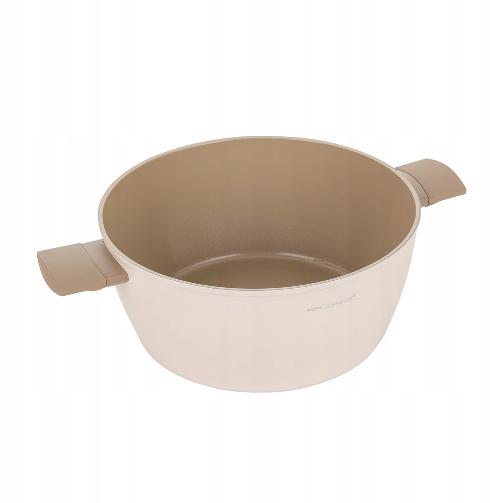 Florina Mokka 28 ir 26 cm puodų rinkinys su 28 cm smėlio spalvos indukcine keptuve