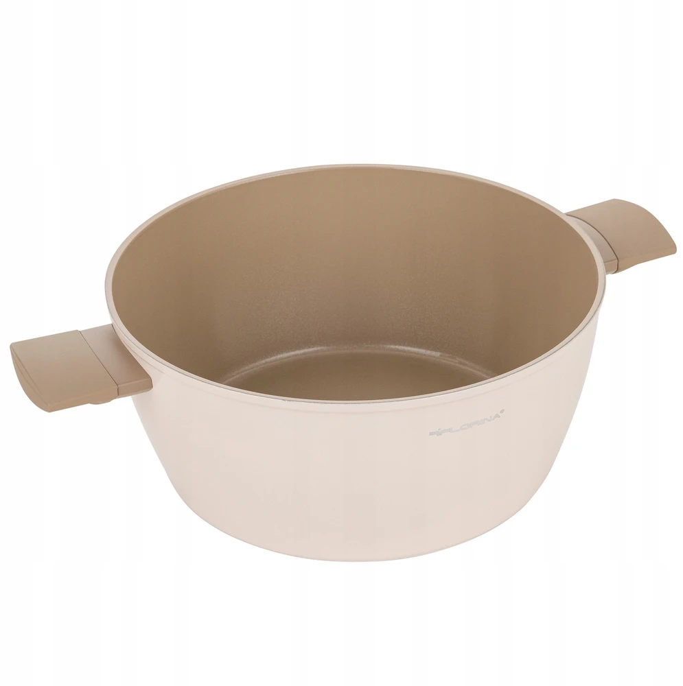 Florina Mokka 28 ir 26 cm puodų rinkinys su 28 cm smėlio spalvos indukcine keptuve