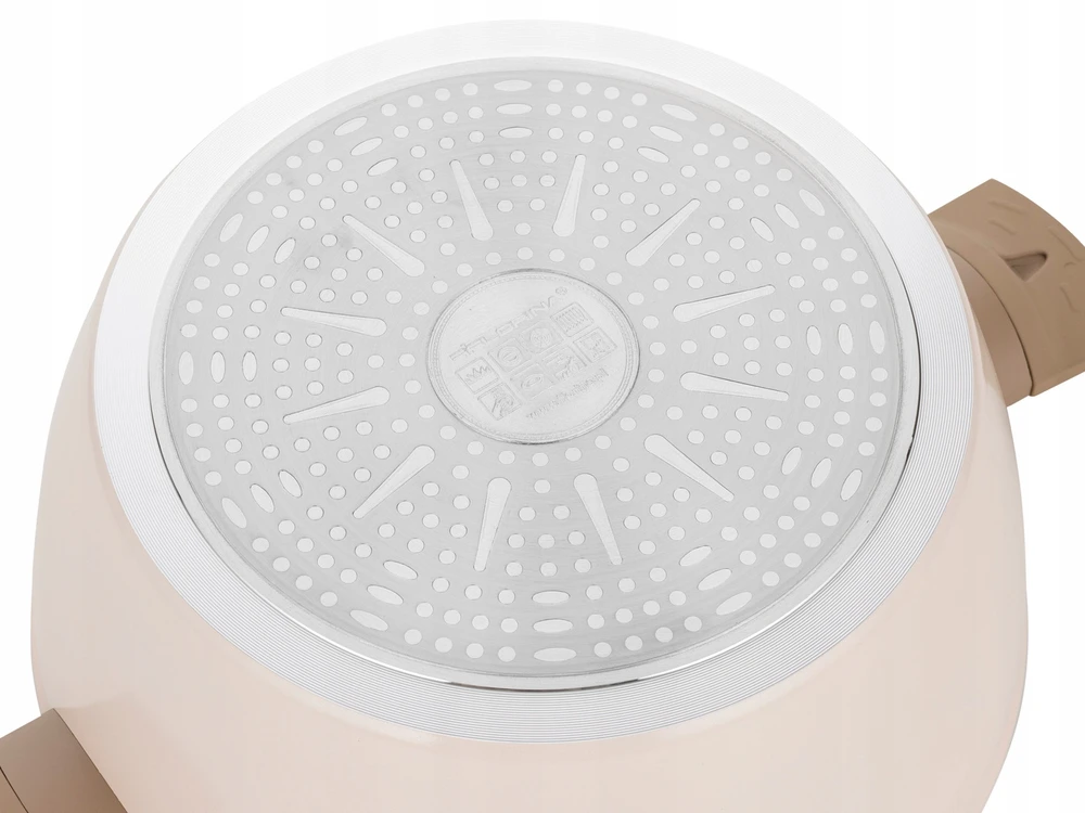Florina Mokka puodas 24 cm 3,6L keraminės dangos smėlio spalvos indukcinės dujos