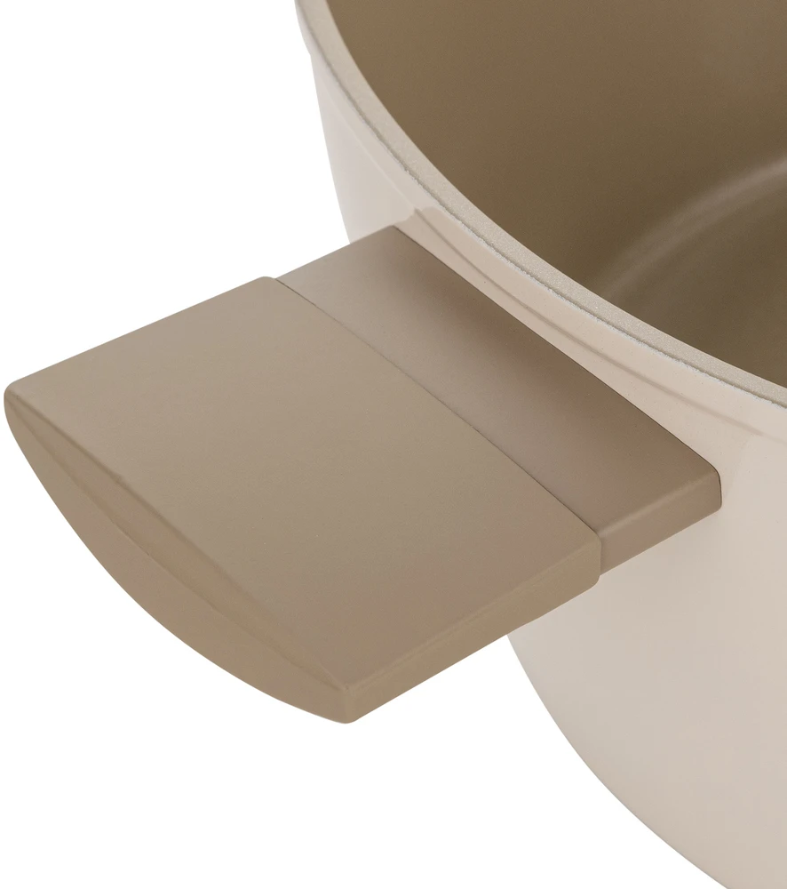 Florina Mokka puodas 24 cm 3,6L keraminės dangos smėlio spalvos indukcinės dujos