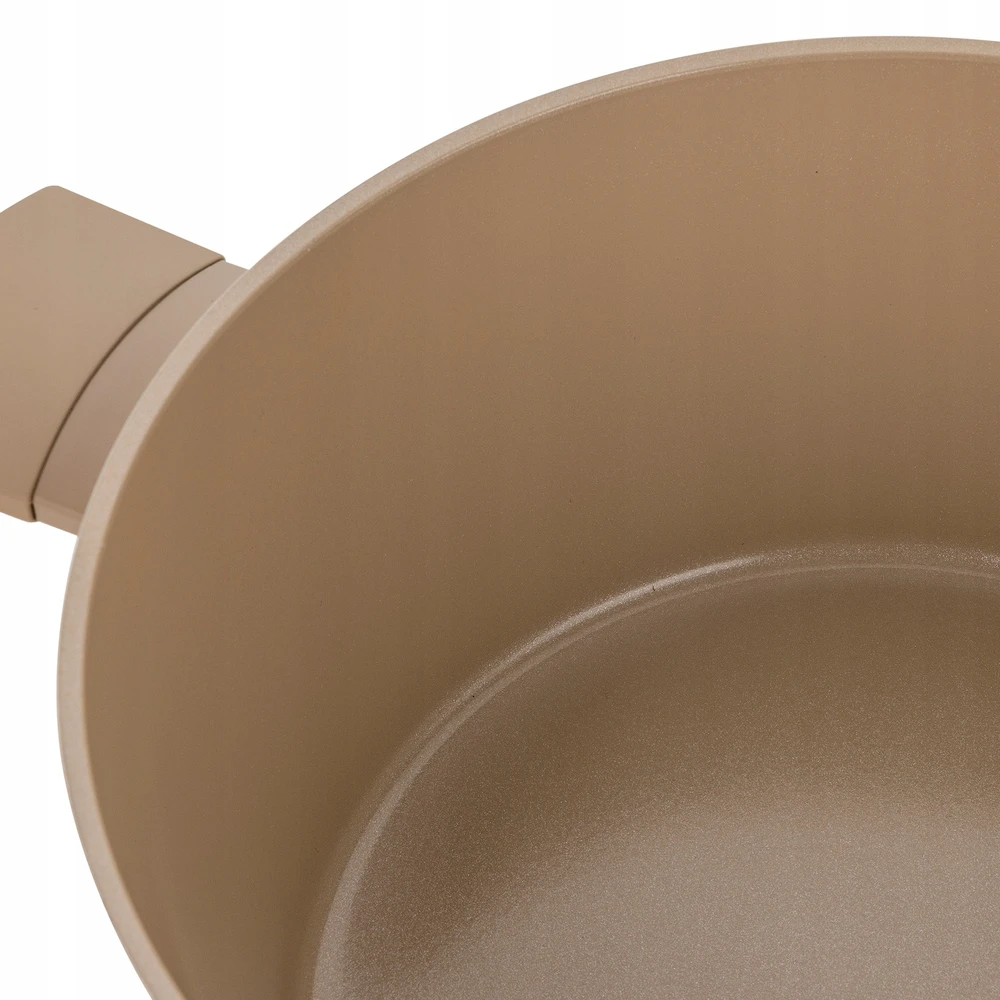 Florina Mokka puodas 24 cm 3,6L keraminės dangos smėlio spalvos indukcinės dujos