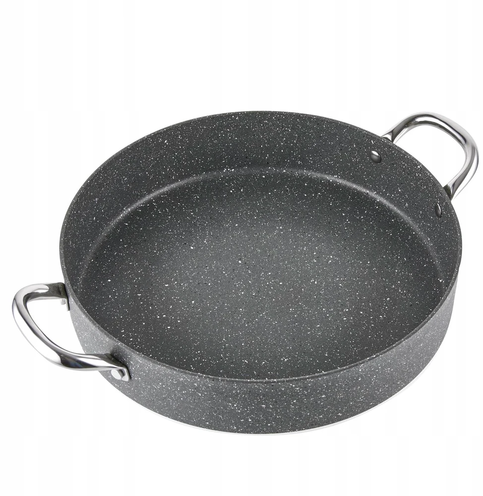 Florina Onyx puodas 30 cm 4,2 l žemas su dangteliu, indukcinėmis marmurinėmis dujomis